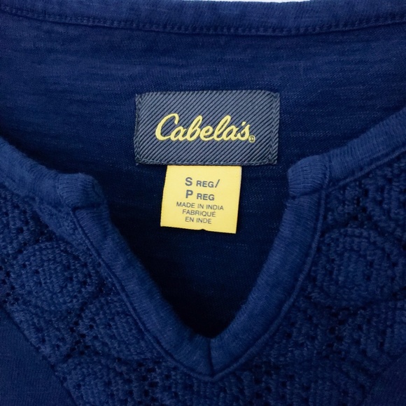 Cabelas Navy Blue Long Sleeve Cotton Dress Small - Picture 4 of 7